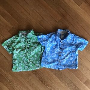 Hawaiian Button-Down Short Sleeve Shirts